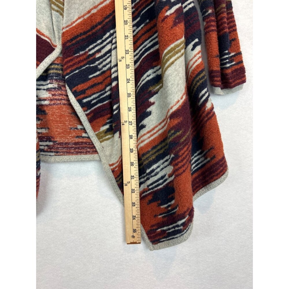 Lucky Brand Aztec Open Front Cardigan Womens XS Rust Brown - Picture 7 of 8